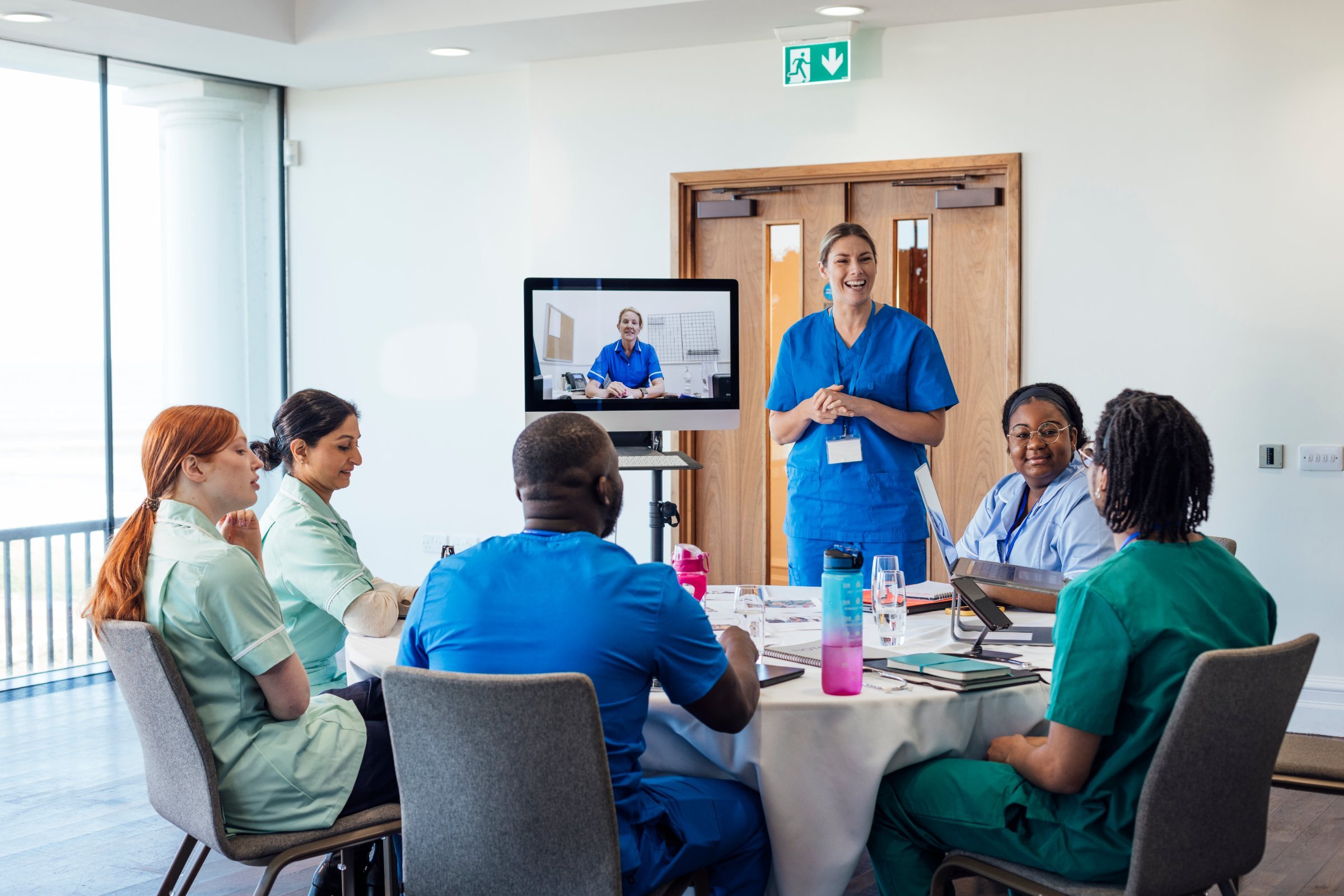 Care team communicating securely